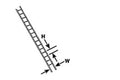 Gray ABS Ladder - HO gauge - 1/8'' (3.2mm) x 1/4'' (6.4mm) x