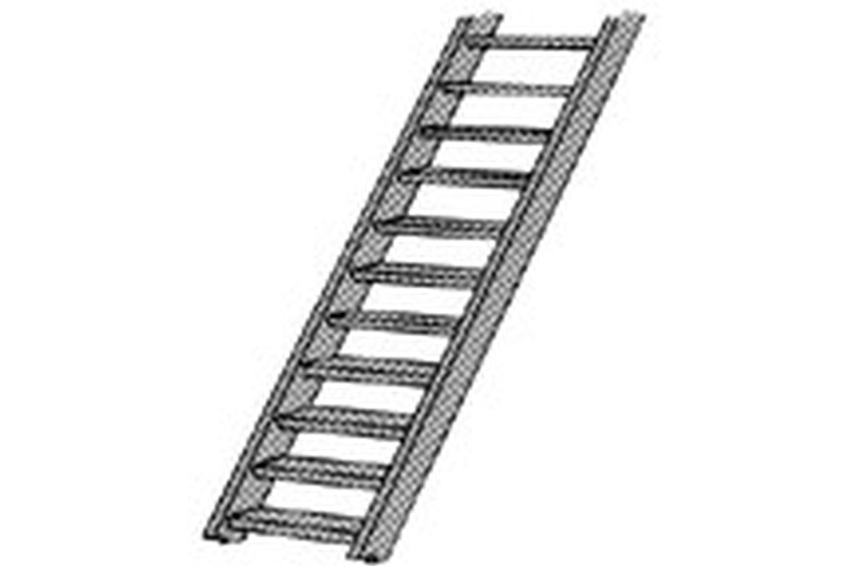 Gray ABS Stairway - HO gauge - 9/64'' (3.6mm) x 25/64'' (9.9