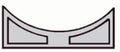 3/8'' x 3/4'' x 5/32'' Dark Gray ABS Tubing Saddle & Support