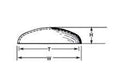 1-1/8''  Clear Acrylic  Elliptical Dome (5 per pack)