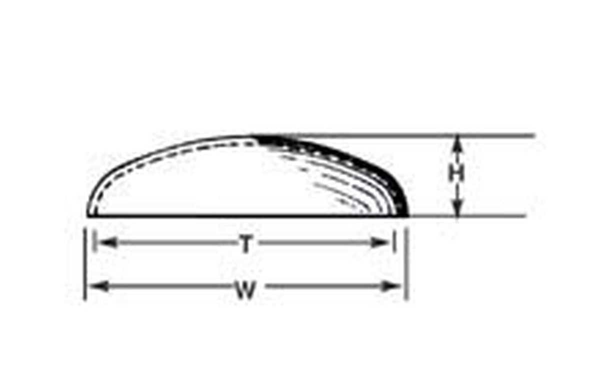 1-1/8''  Clear Acrylic  Elliptical Dome (5 per pack)