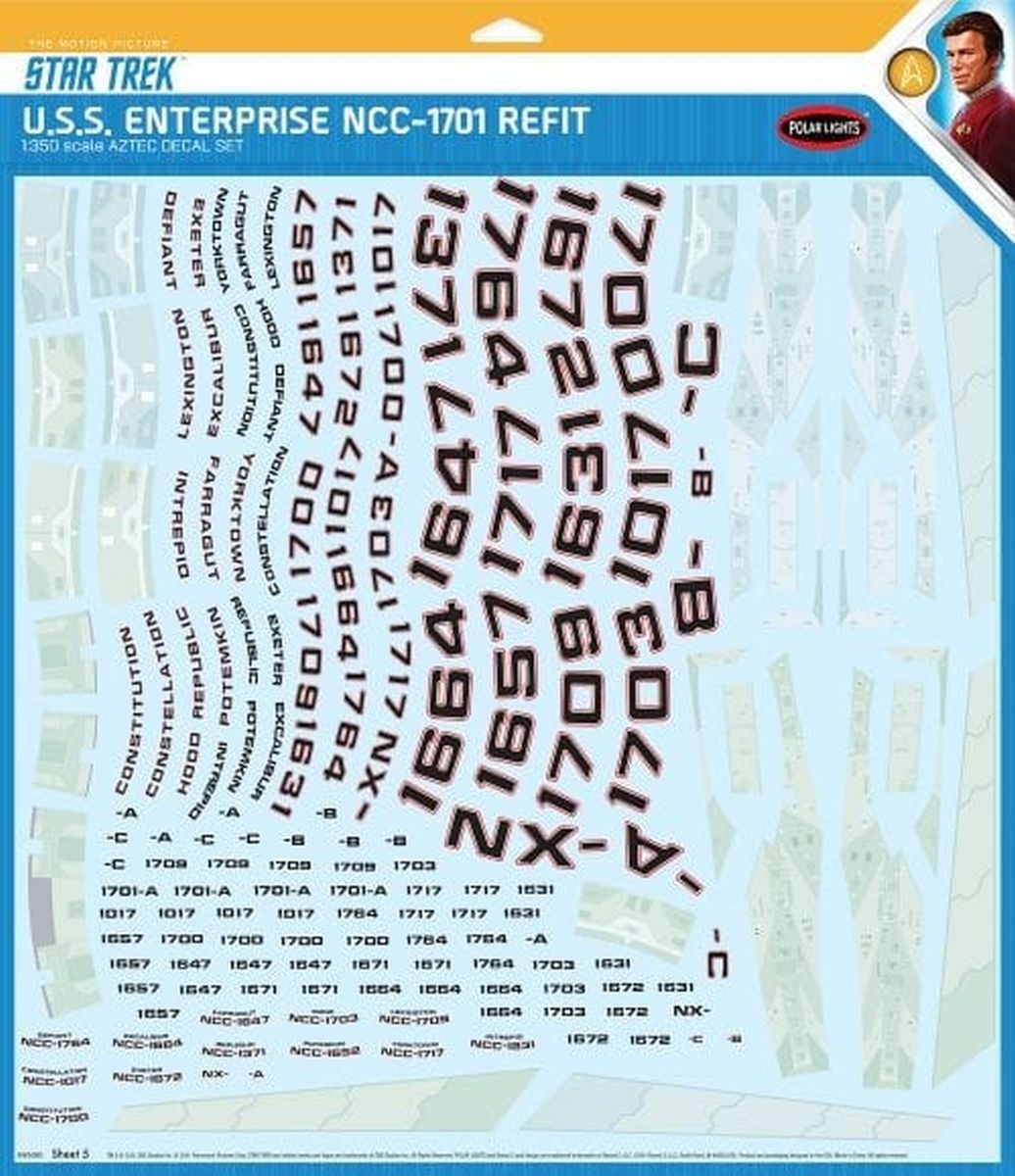 TARIFF Star Trek U.S.S. Enterprise Refit Aztec Decals(For us