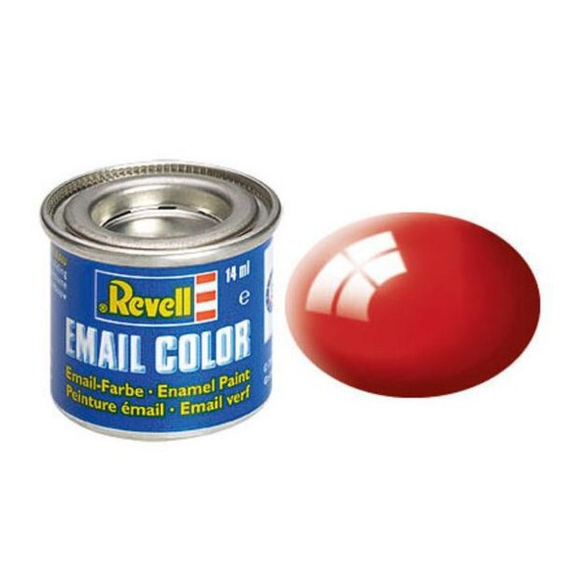 Enamel Gloss Fiery Red Ral 3000 14ml-tin