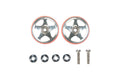 JR 19mm Alum 5 Spoke Rollers w/Plastic Rings Red