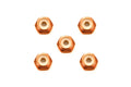 JR 2mm Aluminum Lock Nut Orange (5pcs)