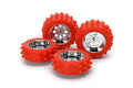 JR Spike Set Red Tires/Silver Plated Wheels