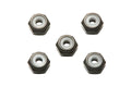 JR 2mm Aluminum Lock Nut Black 5pcs