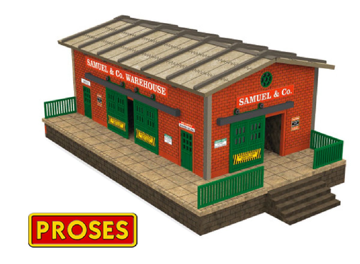 O SCALE WAREHOUSE with MOTORIZED WORKING DOORS