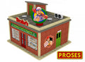 O SCALE DRAKES HARDWARE STORE with LIGHT and ROTATING SIGN L