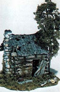 HO Abandoned Log Cabin Scene