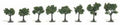 Trees 3/4''-1 1/4'' Medium Green