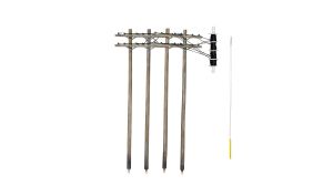 HO Pre-Wired Poles Double Crossbar