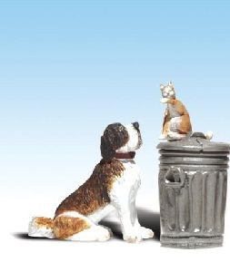 G Dog w/Cat on Trashcan