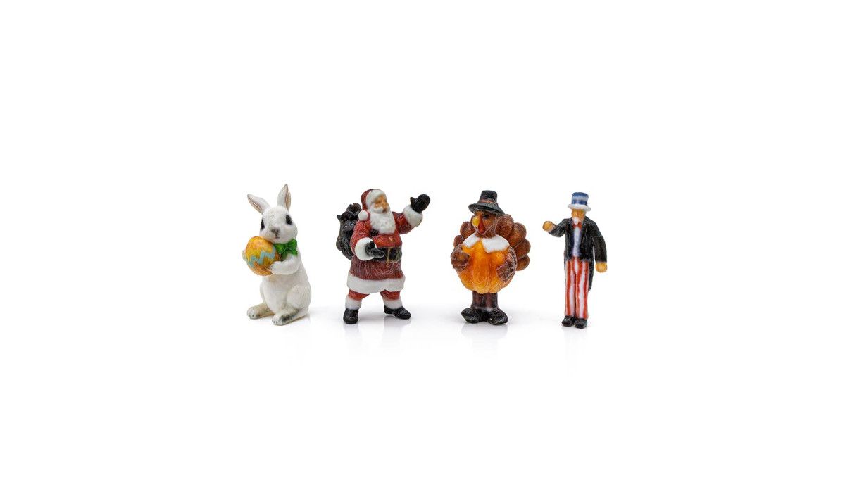 3D Printed HO Holiday Figures - 4 PK