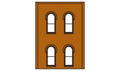 HO DPM 2-Story Wall Arched 4-Windows