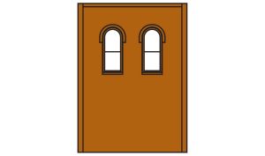 HO DPM 2-Story Wall Arched Upper 2-Windows