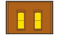 HO DPM 1-Story Wall Rectangular Windows