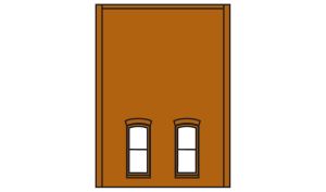 HO DPM 2-Story Wall Lower Small Rectangular Windows