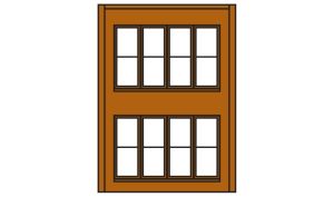 HO DPM 2-Story Wall Victorian Windows