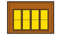 HO DPM 1-Story Wall Victorian Windows