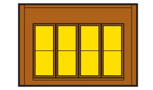 HO DPM 1-Story Wall Victorian Windows