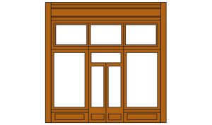 HO DPM Street Level Wall 20th Century Storefront Entry