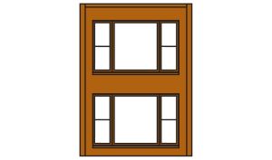 HO DPM 2-Story Wall 20th Century Windows
