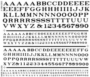 RR Roman Letters/black Dry Transfer