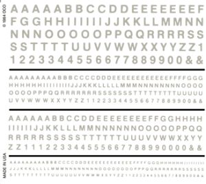 RR Gothic Letters/white Dry Transfer