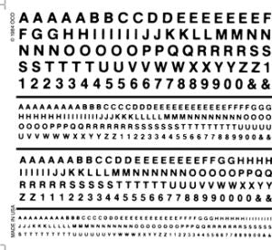 RR Gothic Letters/black Dry Transfer