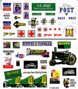 Assorted Logos & Ad Signs Dry Transfer Dry Transfer
