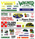 Assorted Products & Business Signs Dry Transfer Dry Transfer