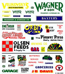 Assorted Products & Business Signs Dry Transfer Dry Transfer