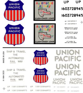 Union Pacific Box Cars Dry Transfer