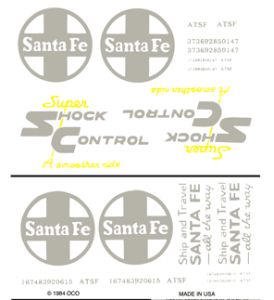 Santa Fe Boxcars/Freight Dry Transfer