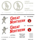 Great Northern Boxcars Dry Transfer