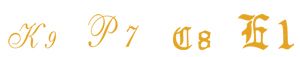 Old English Letters/gold Dry Transfer