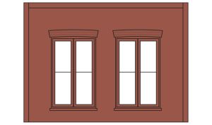 O DPM Double Rectagular Window Wall