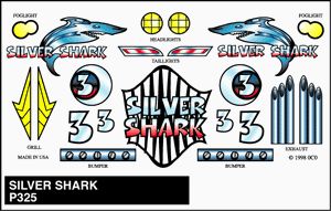 Stick on Decal/Silver Shark