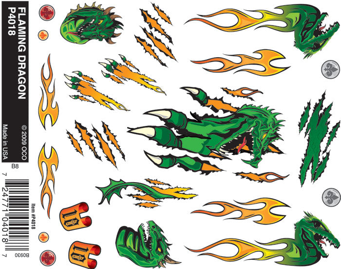 Flaming Dragon Dry Transfer